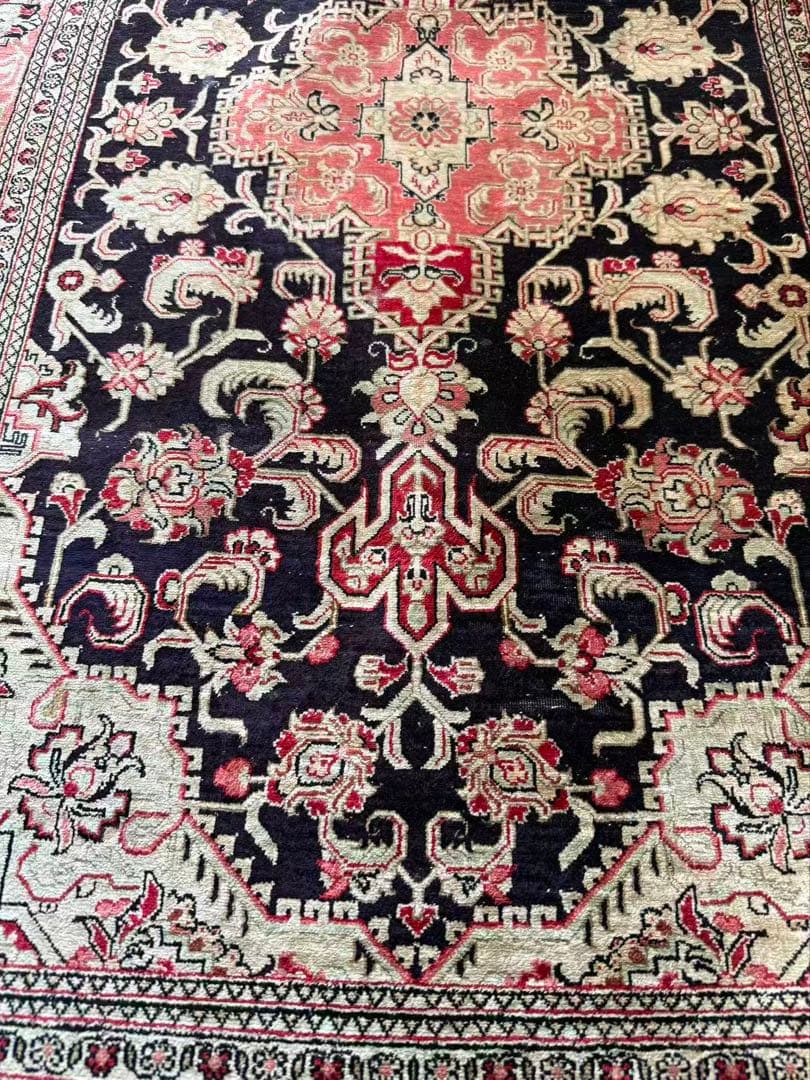 DT515 ペルシャ絨毯 クム イラン 125×73cm シルク 絹100%