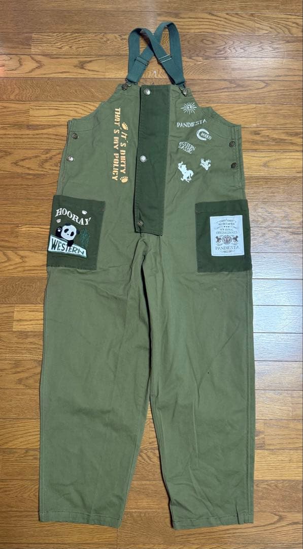 新品【パンディエスタ】ミリタリー ツイル サロペット デッキパンツ☆XL程度