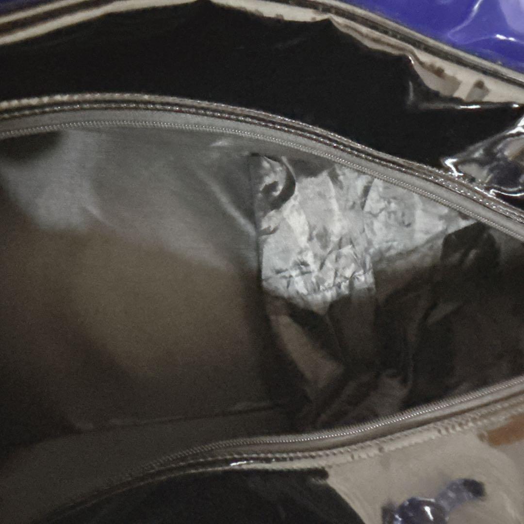 美品パーリーゲイツ ゴルフ衣類用ボストンバッグ エナメル ブルー