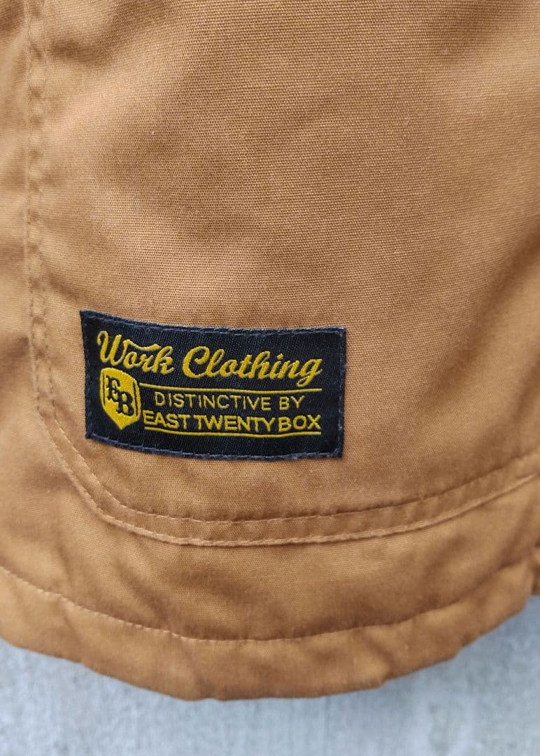 【美品】 ワークジャケット　カバーオール　 ブラウン　刺繍ステッチ　古着アメカジ