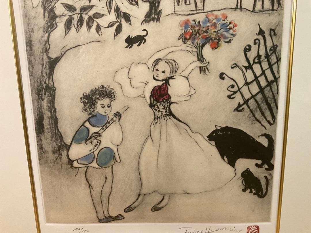 ひつじさま専用　フジ子・ヘミング「パラダイス(楽園にて)」銅版画　直筆サイン有り