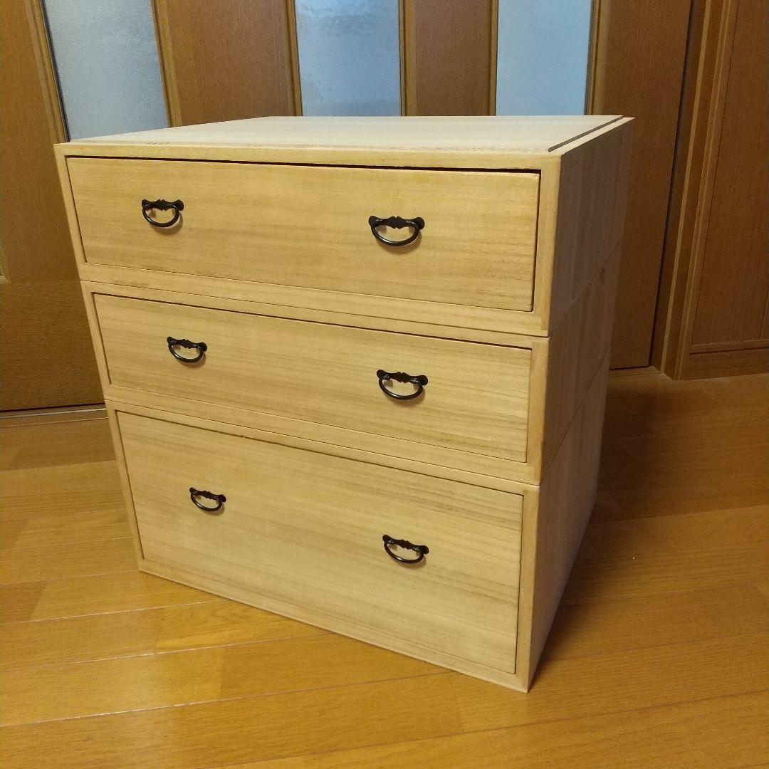 和風 木製箪笥 小箪笥 三段小引き出し