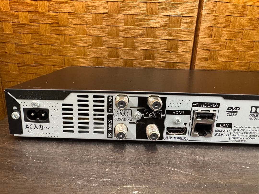 F002 美品　Panasonic ブルーレイレコーダー　500GB