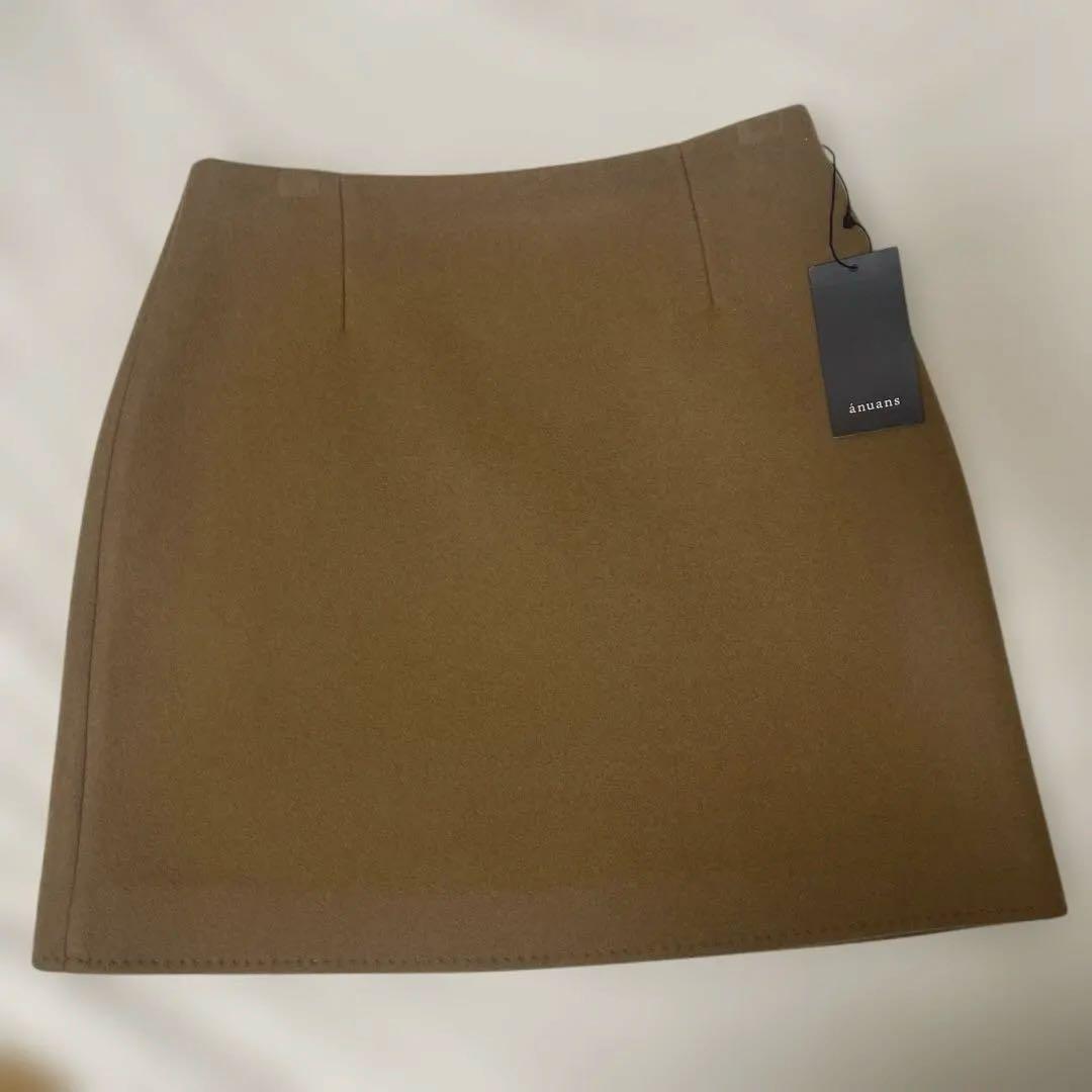 新品タグ付❤️ anuans アニュアンス リバーウールミニスカート　CAMEL