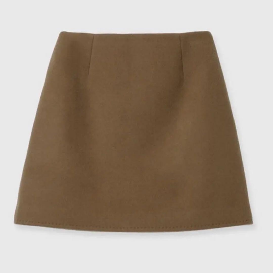 新品タグ付❤️ anuans アニュアンス リバーウールミニスカート　CAMEL