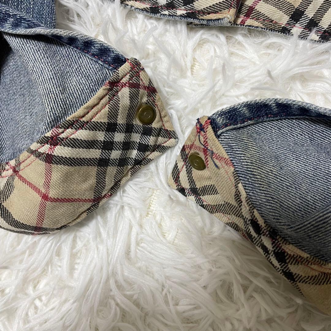 BURBERRY BLUELABEL ノバチェック デニムジャケット 刺繍 40