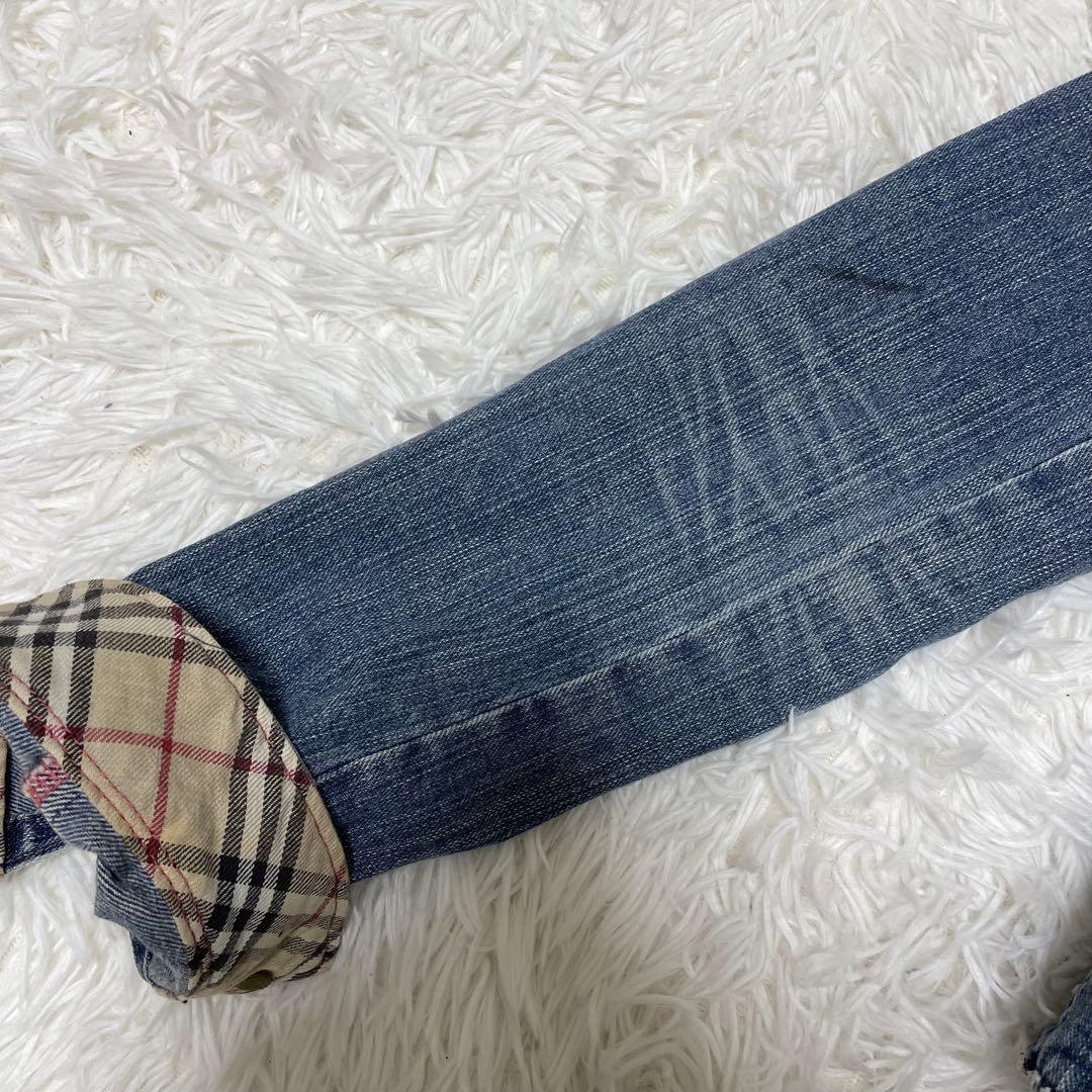 BURBERRY BLUELABEL ノバチェック デニムジャケット 刺繍 40