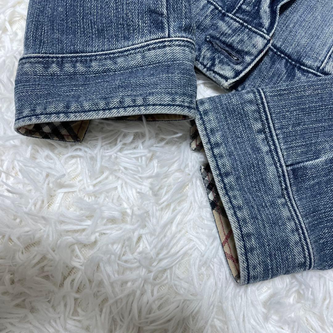 BURBERRY BLUELABEL ノバチェック デニムジャケット 刺繍 40