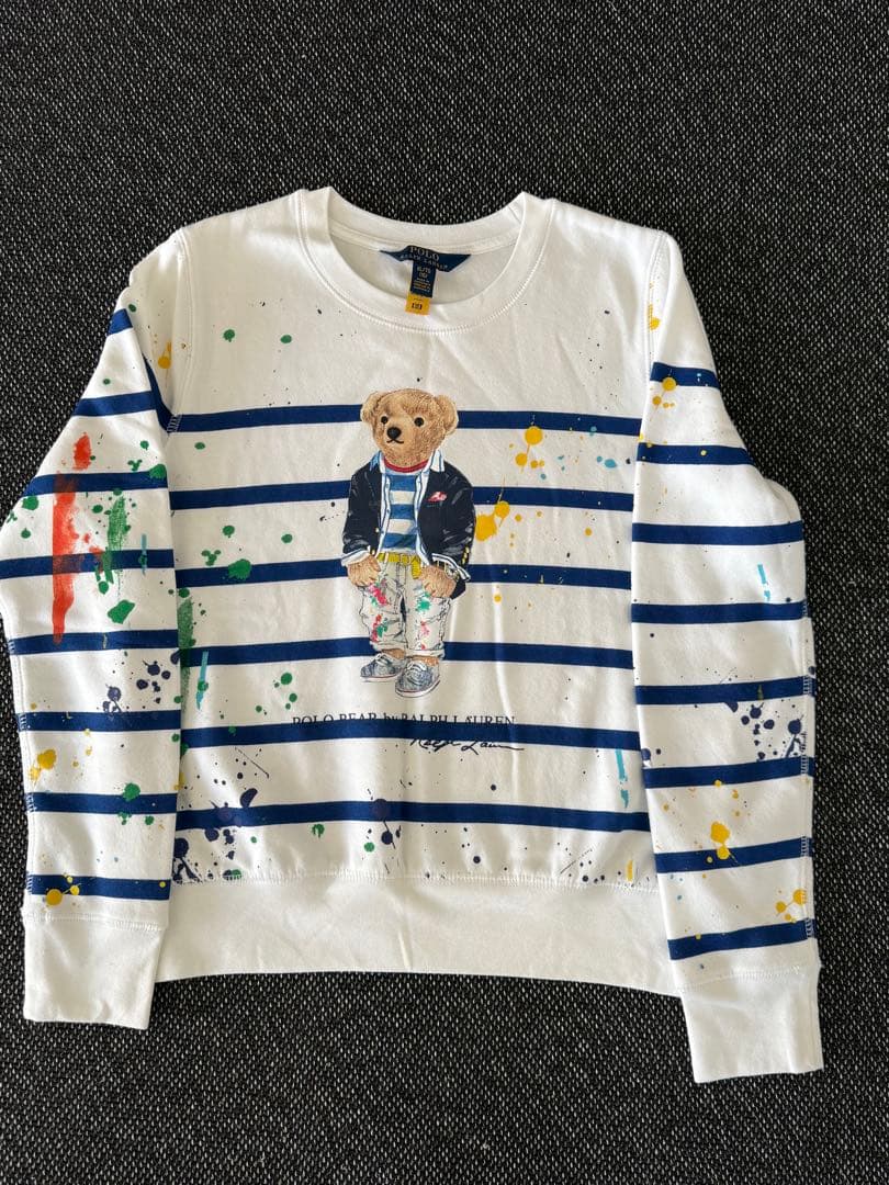 完売品 ラルフローレン ポロベア トレーナー 裏起毛 グレー 160 新品同様