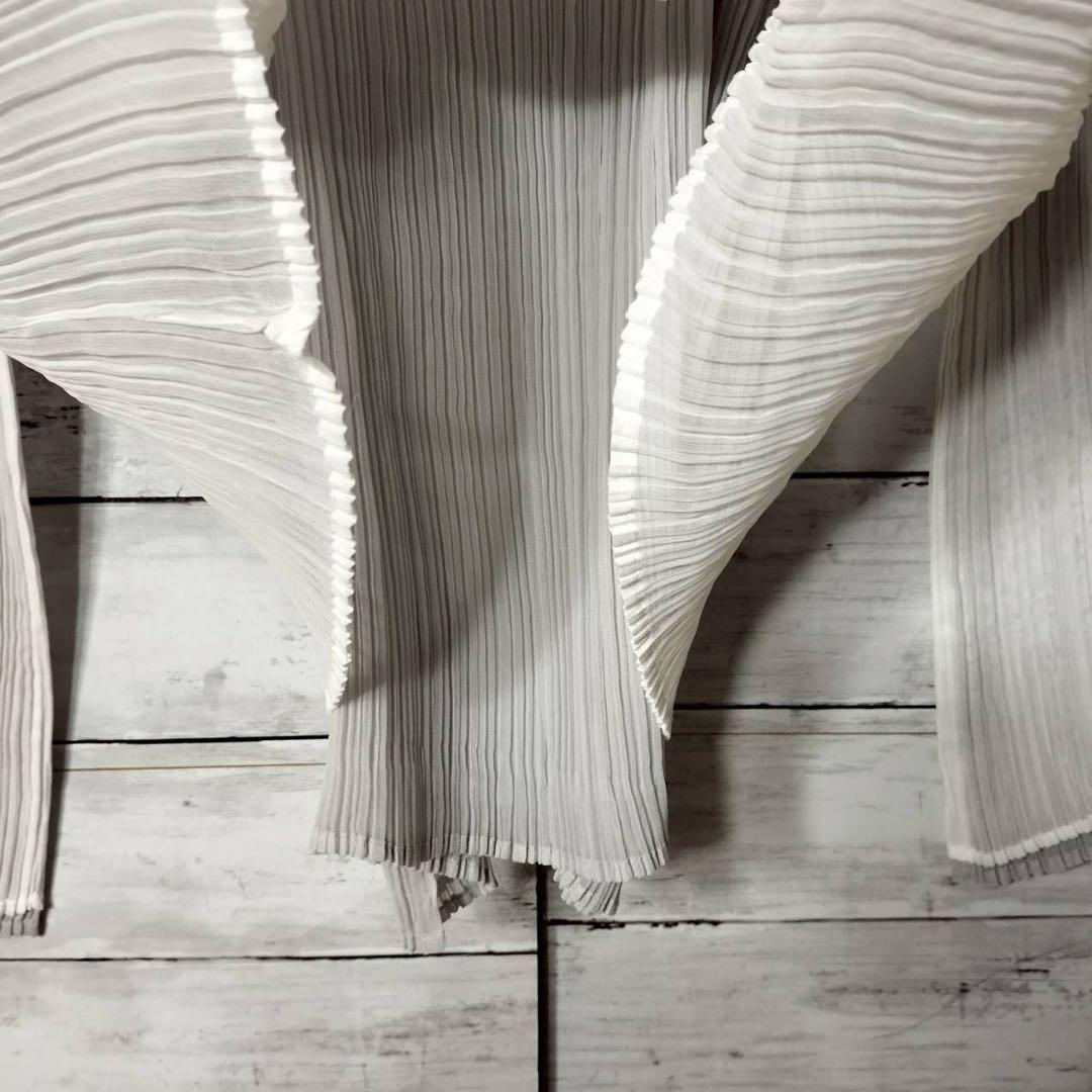 イッセイミヤケプリーツプリーズ シフォン 長袖カットソー リバーシブル 二重生地