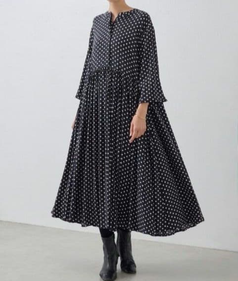 美品✨️BEARDSLEY ドットギャザーワンピース　サイズ0