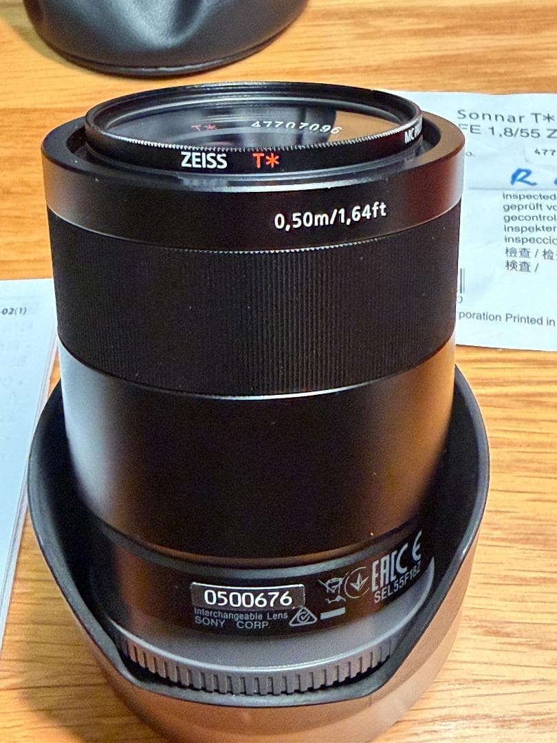 Sony FE 55mm f/1.8 ZA レンズ + Zeiss T* MC