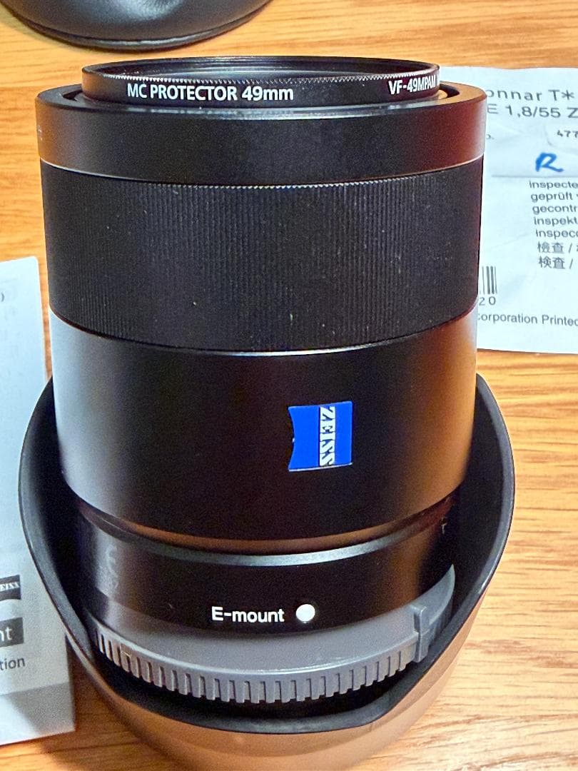 Sony FE 55mm f/1.8 ZA レンズ + Zeiss T* MC
