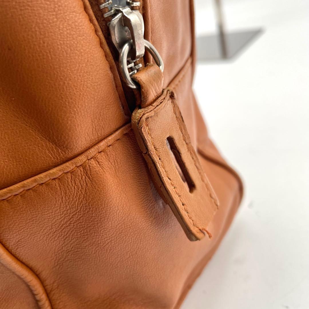 激レア プラダ ハンドバッグ ミニボストン ナッパ レザー オレンジ