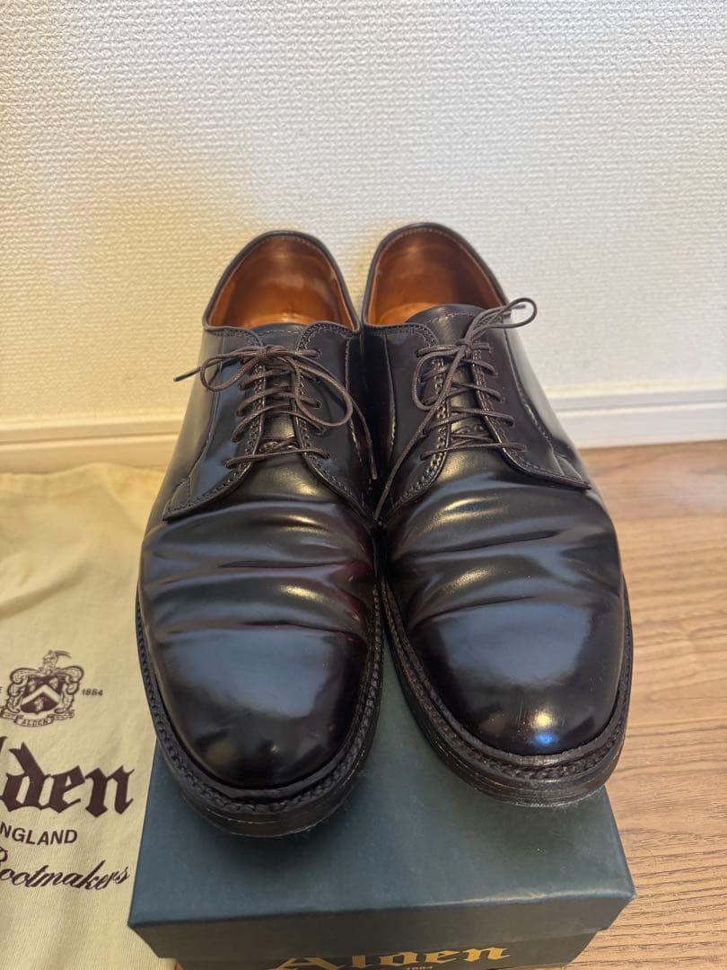 【美品】Alden 990 コードバン 8 1/2D 箱保存袋付き　シューツリー