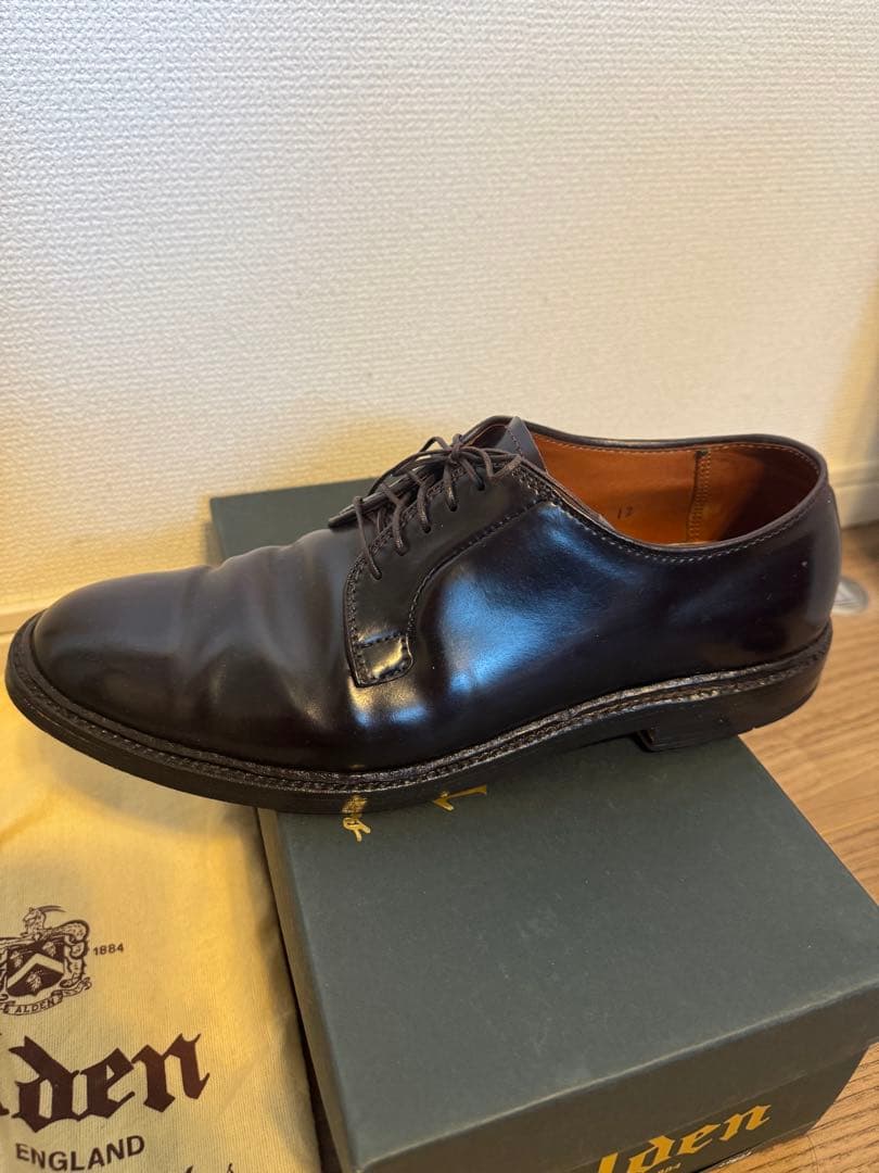 【美品】Alden 990 コードバン 8 1/2D 箱保存袋付き　シューツリー