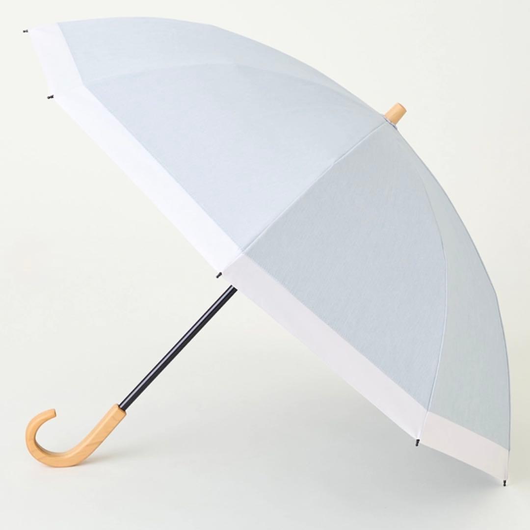サンバリア100折りたたみ日傘　2段折　コンビmokuブルー
