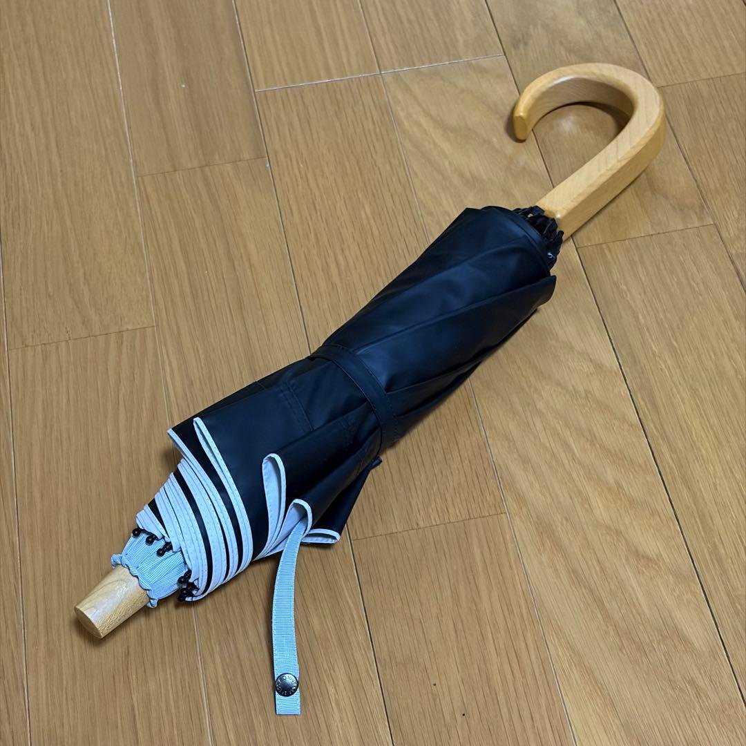 サンバリア100折りたたみ日傘　2段折　コンビmokuブルー