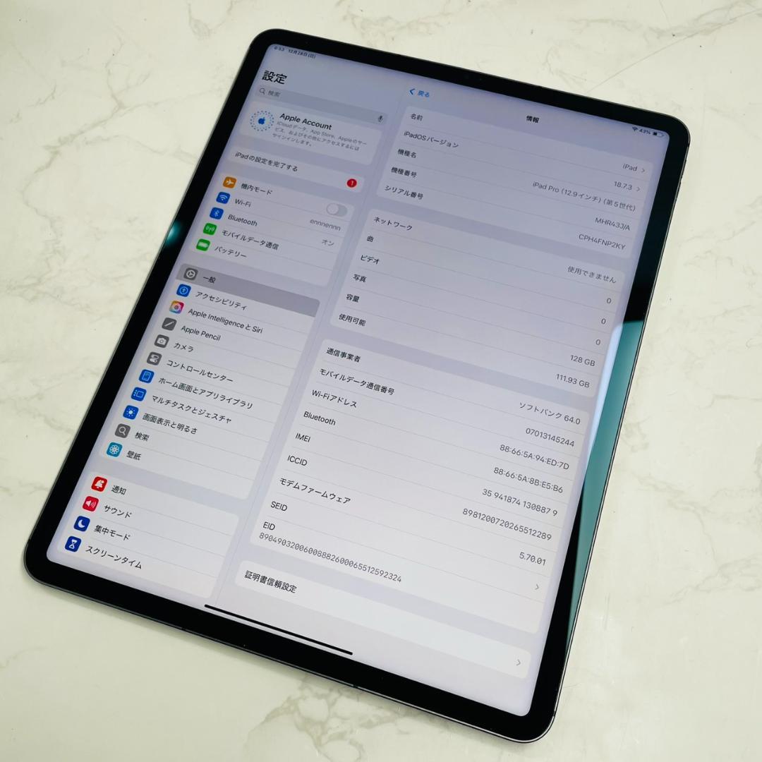 iPad Pro 第5世代 MHR43J/A 12.9インチ 128GB