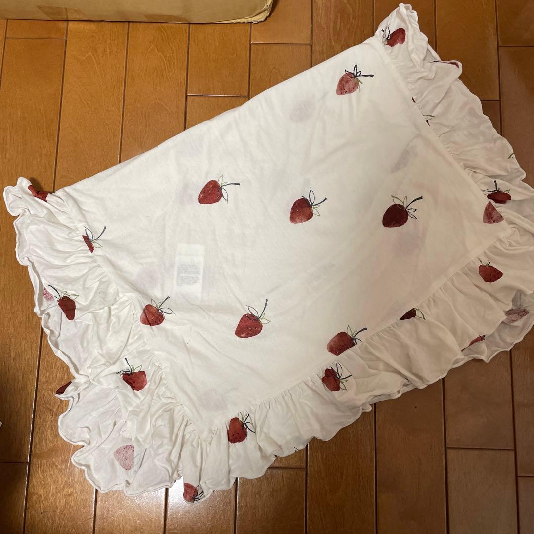【完売商品】ジェラートピケ　寝具3点　掛布団 敷布団枕カバー　セミダブル　いちご
