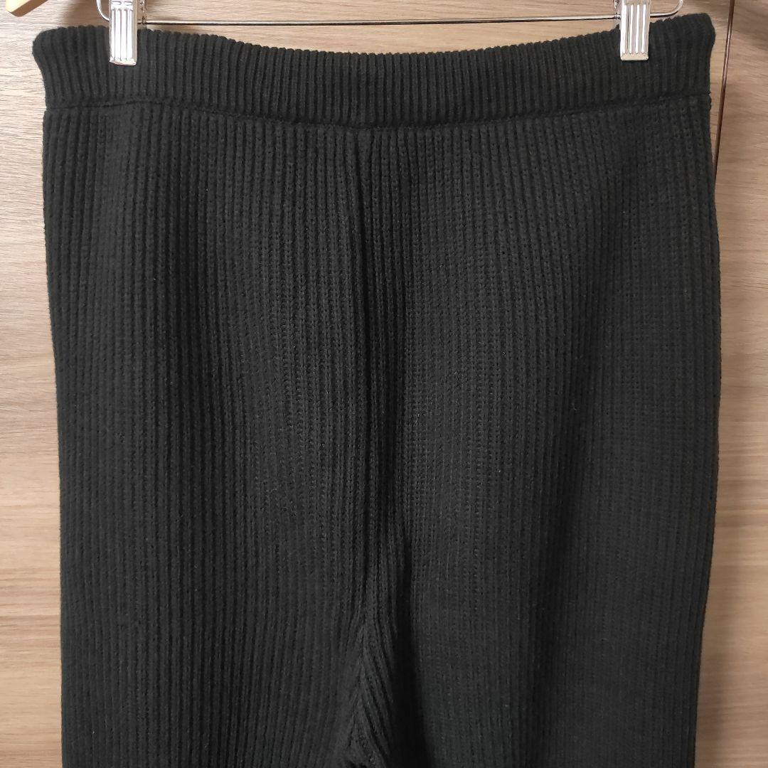 極美品glamb、グラム 極厚ニット生地 サルエルパンツ Lサイズ 黒 ブラック