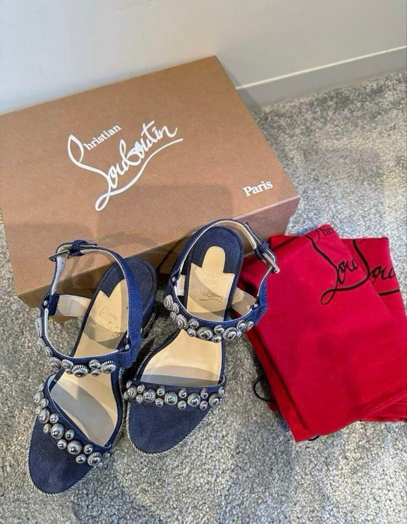 Christian Louboutin カタコニコサンダル　デニム