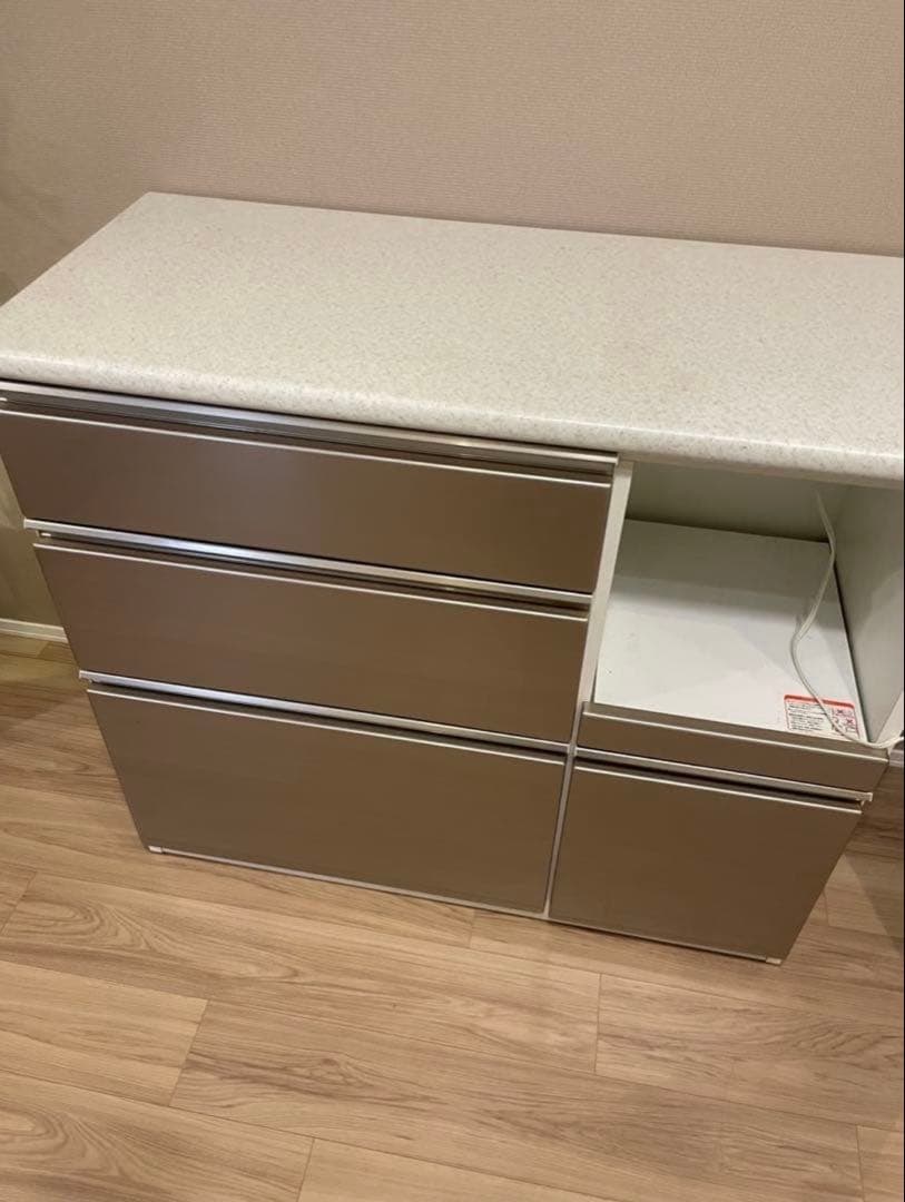 【送料別】ニトリ キッチンカウンター(アルミナ2 100CT SI)