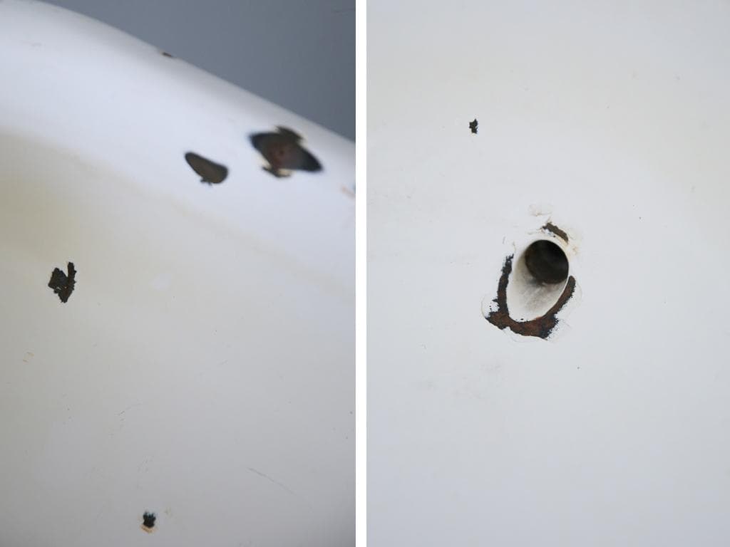 アンティーク琺瑯製ベビーバス/ホーロー/風呂/プランター花器(73-186-11