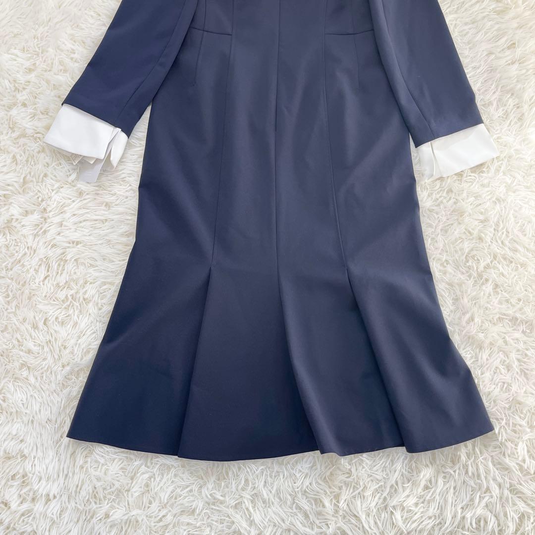 【タグ付】セルフォード エンブロイダリーカラータイトワンピース 刺繍 白襟 38