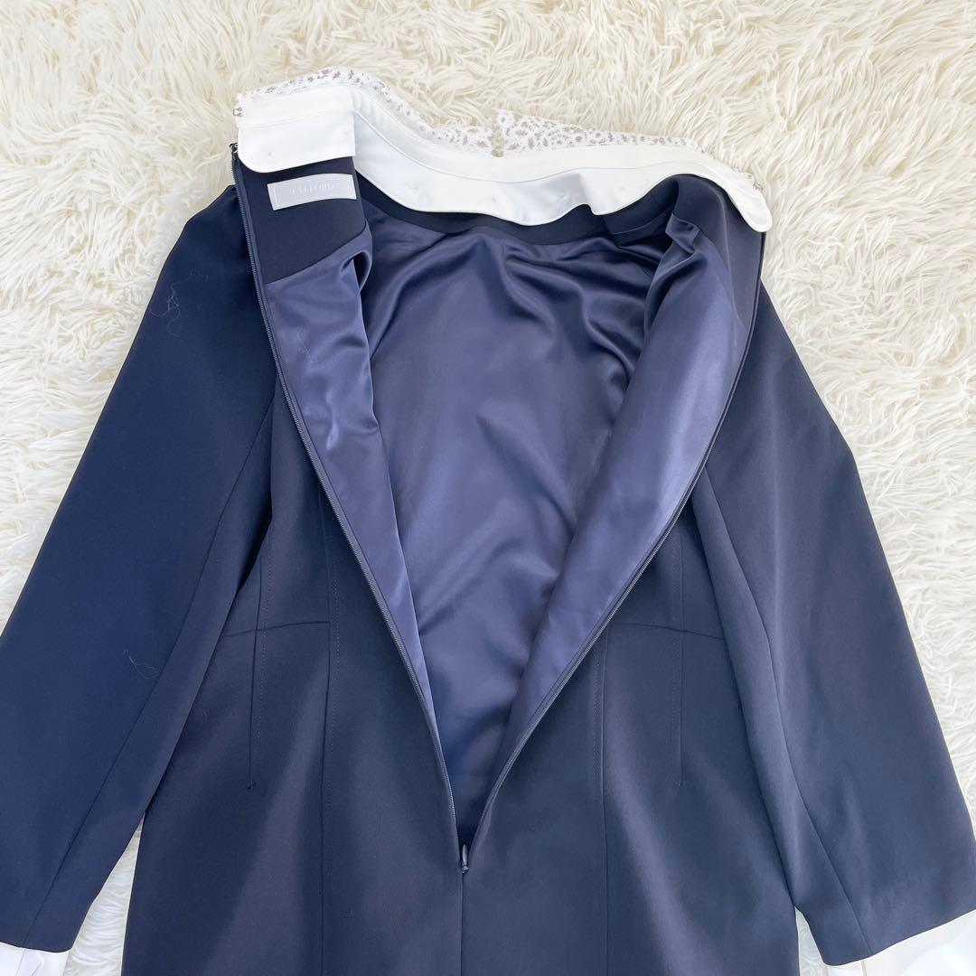 【タグ付】セルフォード エンブロイダリーカラータイトワンピース 刺繍 白襟 38