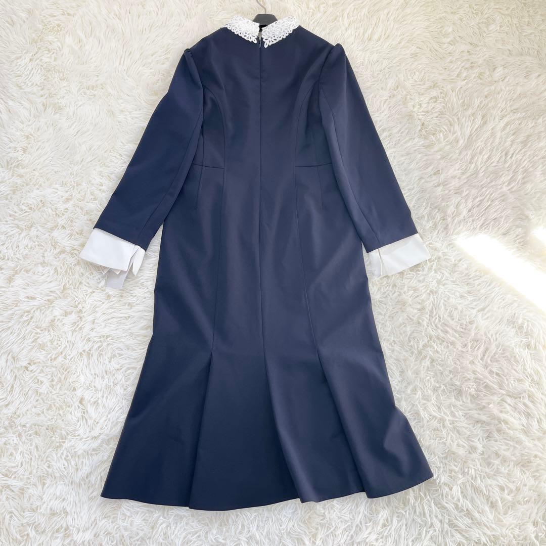 【タグ付】セルフォード エンブロイダリーカラータイトワンピース 刺繍 白襟 38