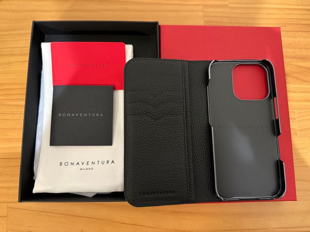 BONAVENTURA 手帳型 iPhoneケース ブラック