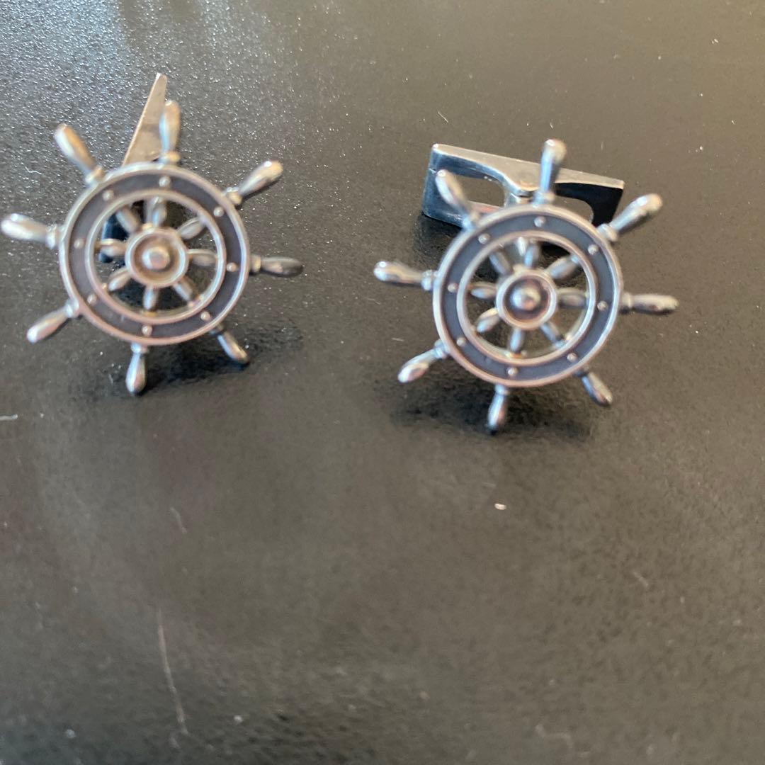 エルメス、舵輪と錨デザインのカフリンクス 3ペア