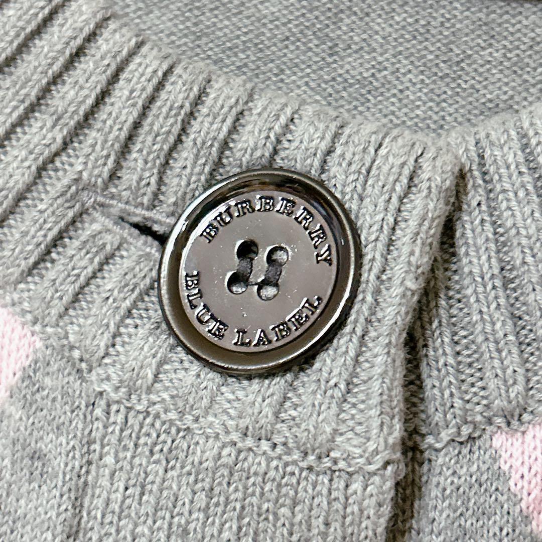 バーバリーブルーレーベル　 ワンピース　チュニック　ニット　半袖 アーガイル