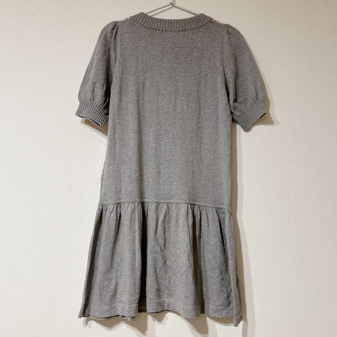 バーバリーブルーレーベル　 ワンピース　チュニック　ニット　半袖 アーガイル