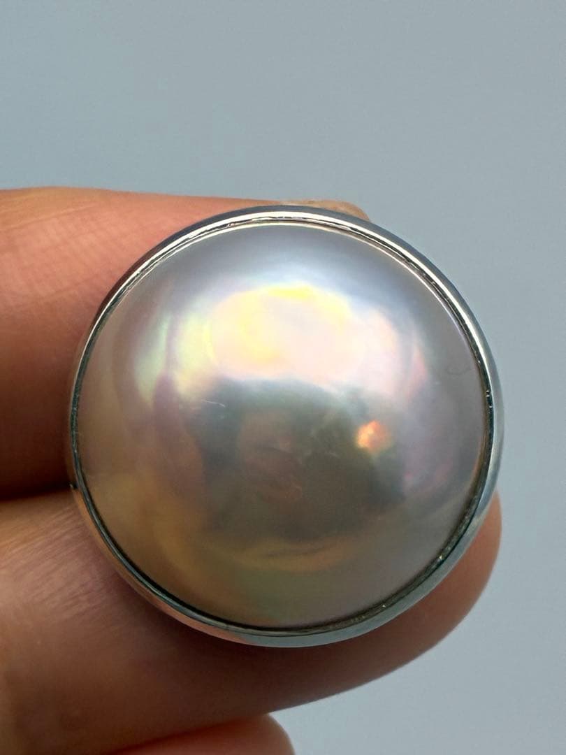 2cm タサキ　本真珠　マベパール　タイタックピン　美品