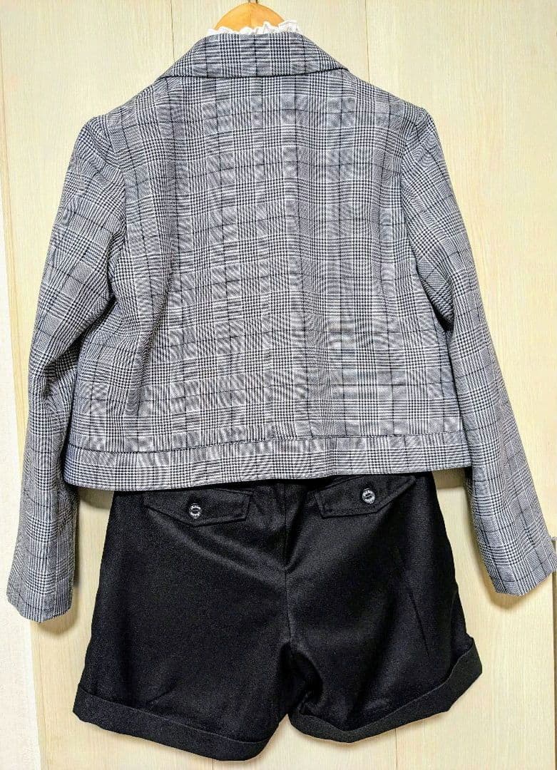フォーマル　卒業式　卒服　ピンクラテ　ショートパンツ　グレー　チェック　M165
