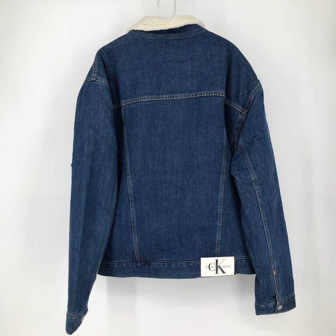 カルバンクライン　デニムジャケット　XL　ボア　シェルパ