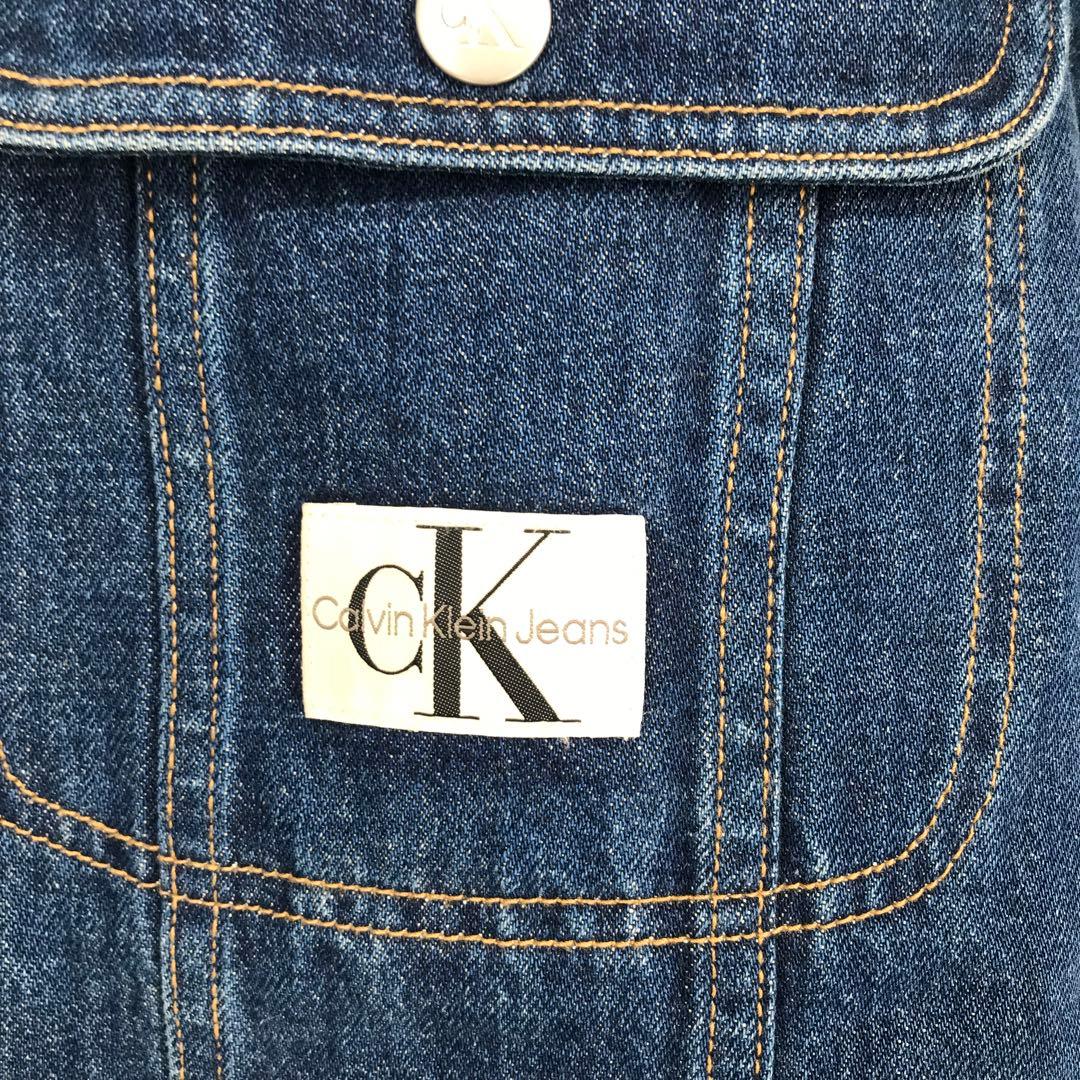 カルバンクライン　デニムジャケット　XL　ボア　シェルパ