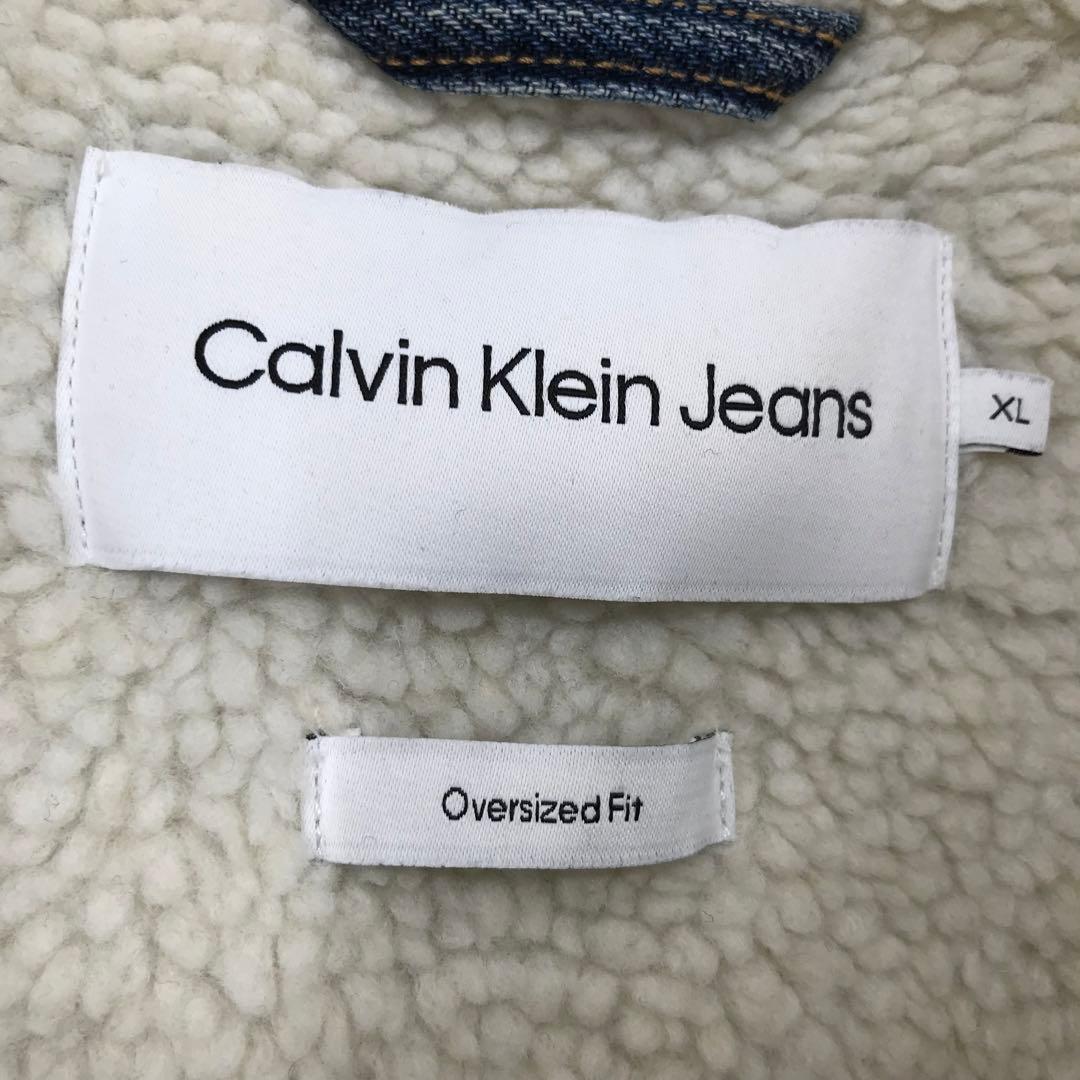 カルバンクライン　デニムジャケット　XL　ボア　シェルパ