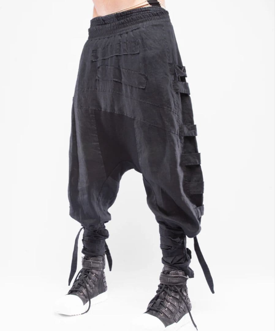 DEMOBAZAデモバザ　サルエルパンツ 黒 ストリートスタイル