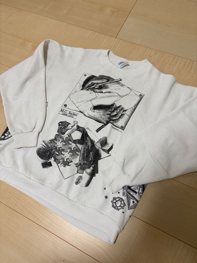 90s M.C.ESCHER エッシャー マルチプリント スウェット