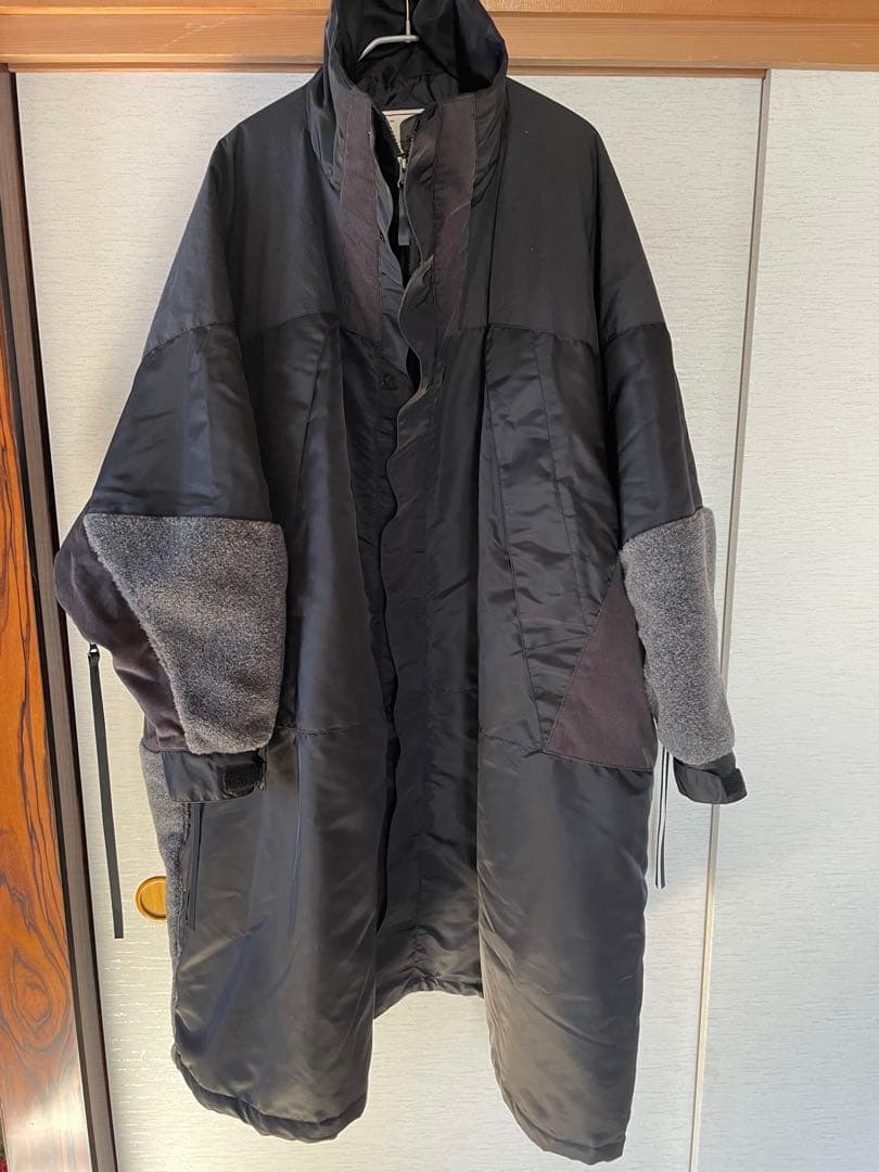 エシンタオーバーサイズ モッズコート ブラック/グレー