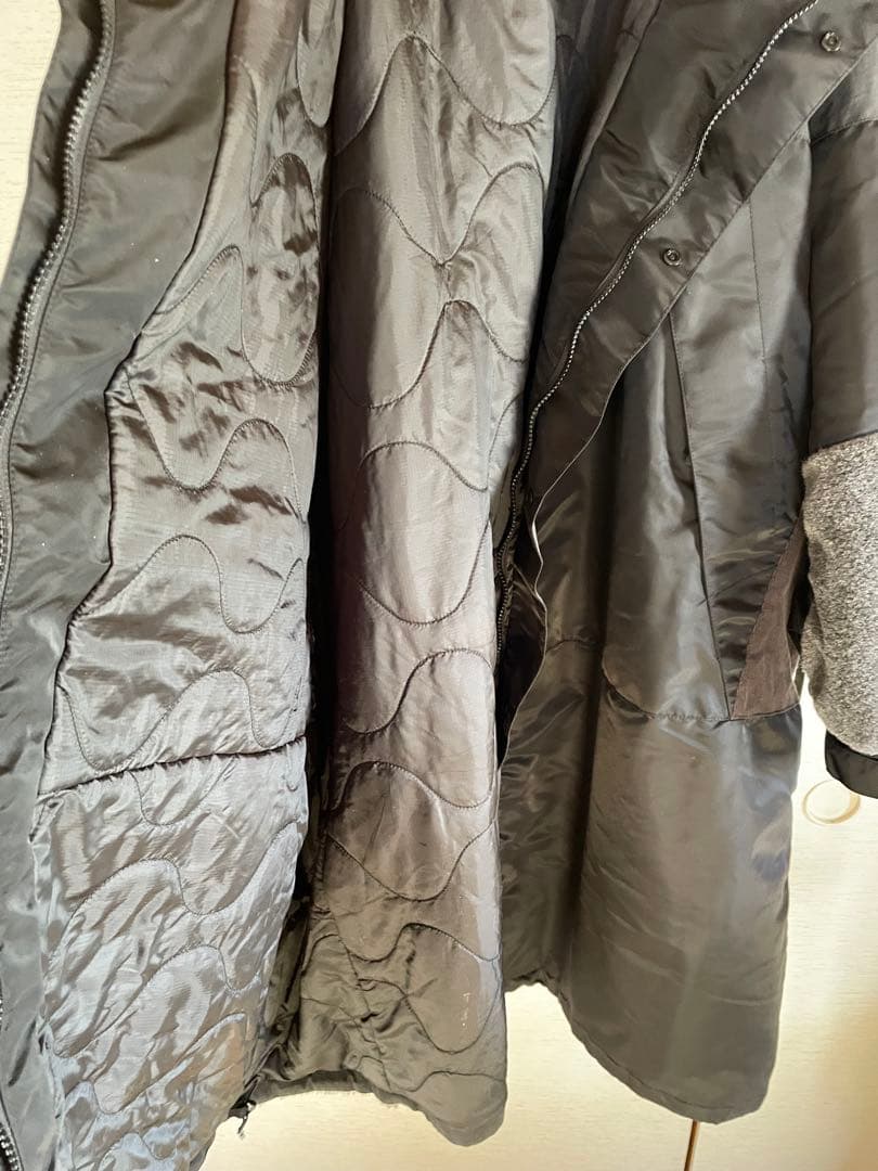 エシンタオーバーサイズ モッズコート ブラック/グレー