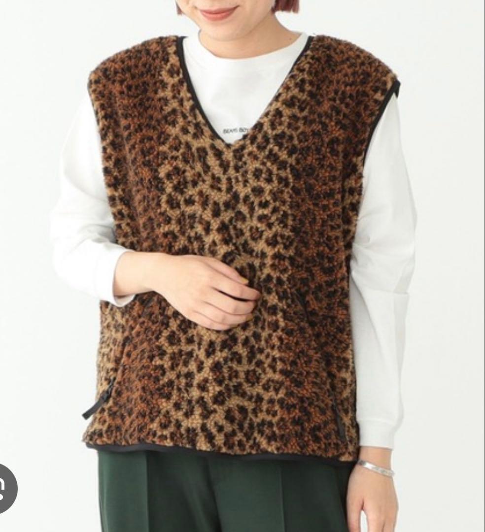 新品！BEAMS BOY / ボーイ ジャカード ボア プルオーバー ベスト