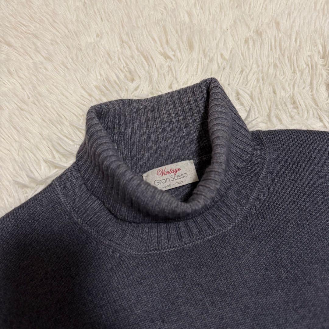 近年極美品Lサイズ相当　グランサッソ　タートルネックセーター　イタリア製　グレー
