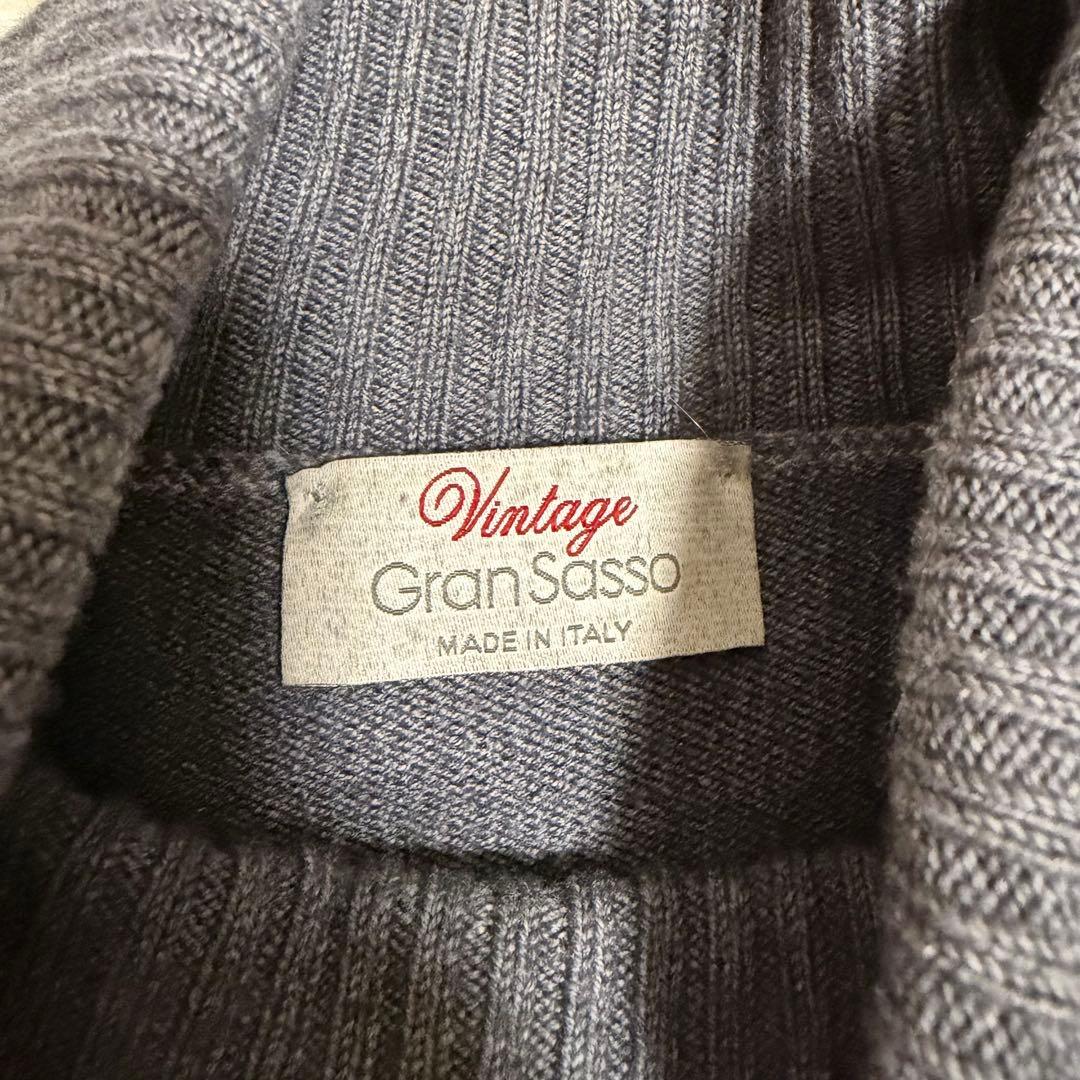 近年極美品Lサイズ相当　グランサッソ　タートルネックセーター　イタリア製　グレー