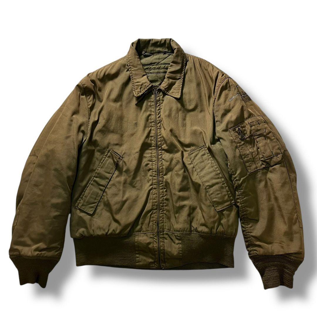 80s 米軍 実物 CVC タンカースジャケット M-R フライトジャケット