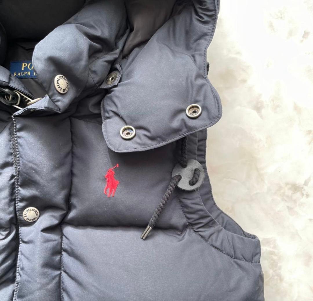 【極美品】POLO RALPH LAUREN フード付き　ダウンベストS相当