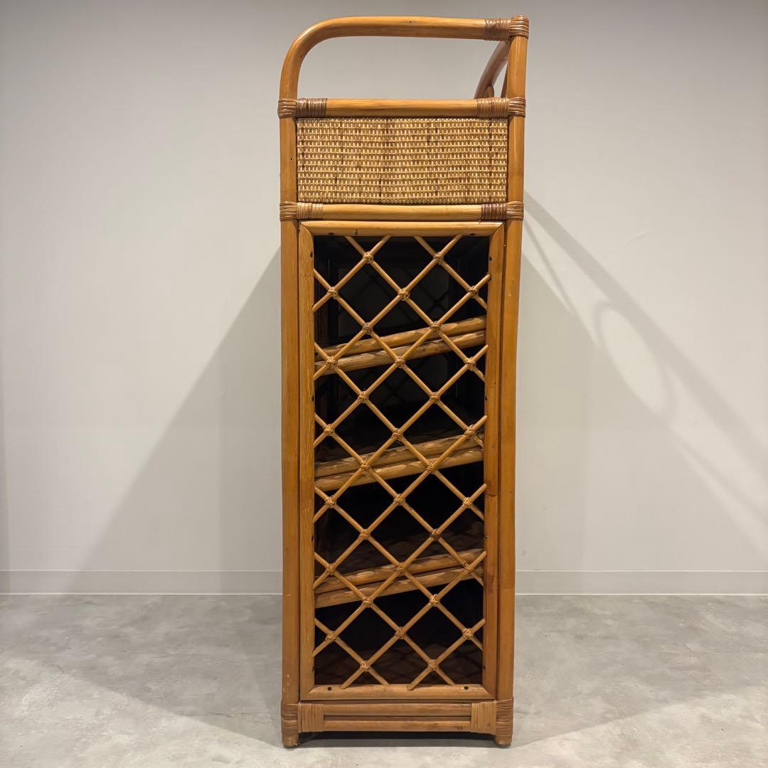 ラタン 籐　ランドリーキャビネット　ランドリーチェスト　シューズラック